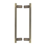 M Marcus Heritage Brass Back to Back Door Pull Handle 19mm Round Bar Design 336mm length